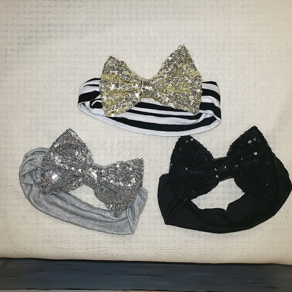 sequined bow headband